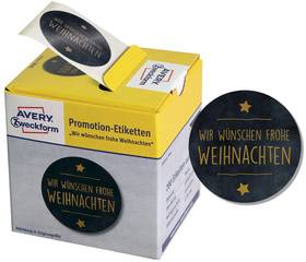 AVERY ZW. Zweckform Promotion-Etiketten "Weihnachten", schwarz