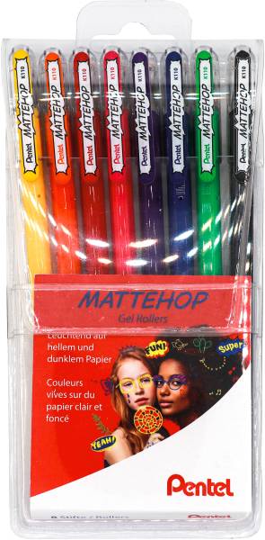 PENTEL Gel-Tintenroller Mattehop K110V-8 Mattehop 8er Etui