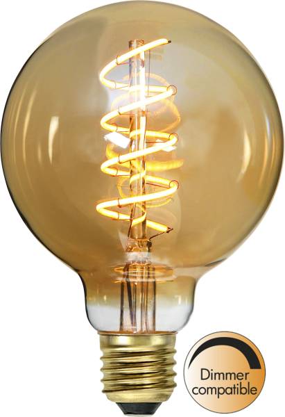 LED Leuchtmittel E27 G95 Decoled Spiral Amber