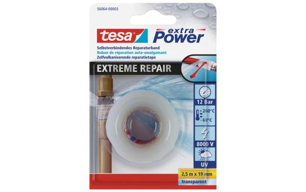 tesa Dichtungsband Extreme Repair 2,5 m x 19 mm Transparent