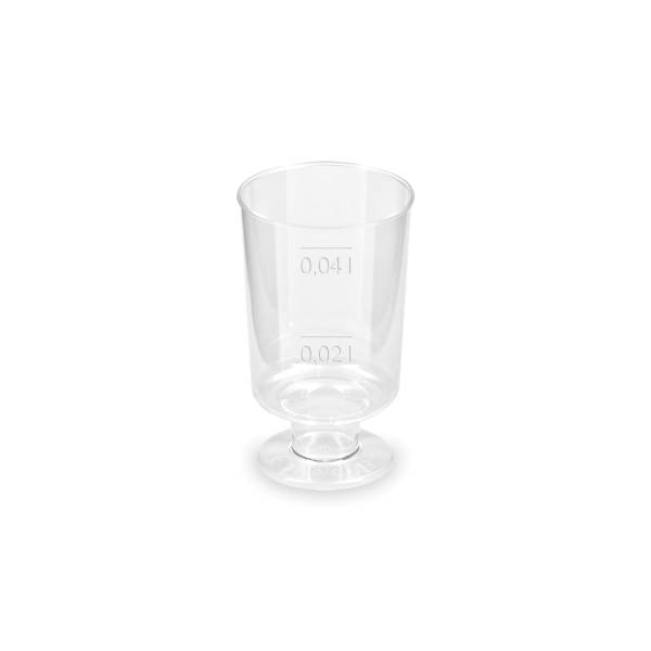 Trinkglas (PS) mit Fuß 38mm 2cl,4cl – 20 Stück