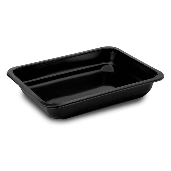 Menü-Schale (PP) ungeteilt schwarz 227 x 178 x 40 mm – 50 Stück