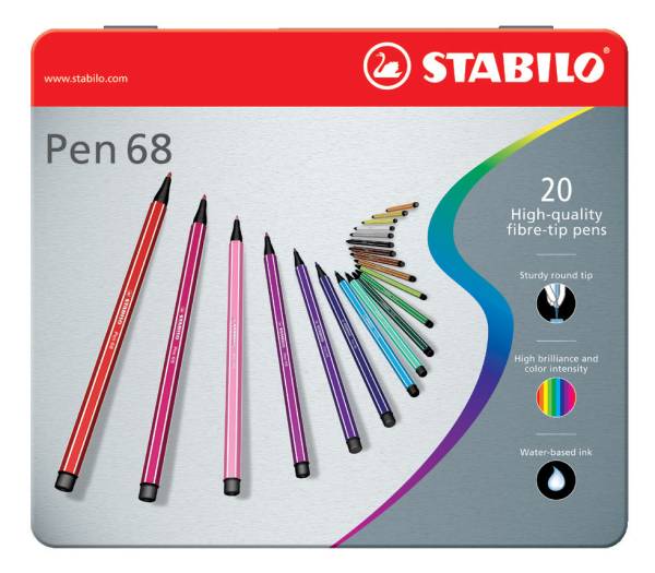 Fasermaler Pen 68 1mm 20 Farben STABILO 6820-6