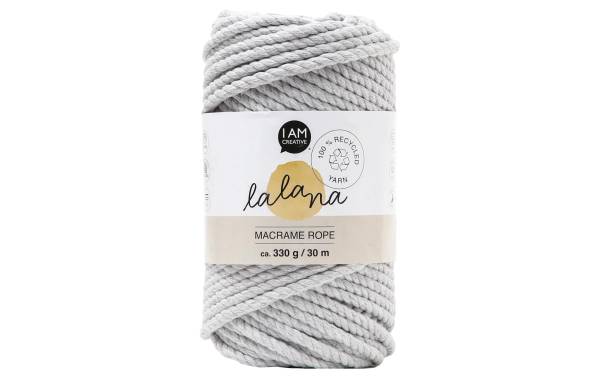 lalana Wolle Makramee Rope 5 mm, 330 g, Hellgrau