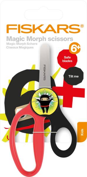 FISKARS Kinderschere Ninja 13cm 1064075 rot/schwarz, Rechtshänder