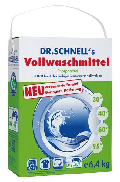 Dr. Schnell Vollwaschmittel, 1 Karton à 6,4 kg