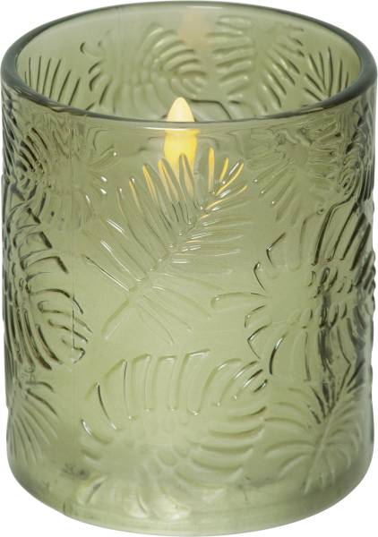 LED Pillar Kerze Flamme Leaf