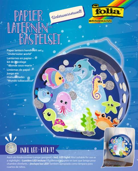 folia Laternen-Bastelset "UNTERWASSERWELT", blau