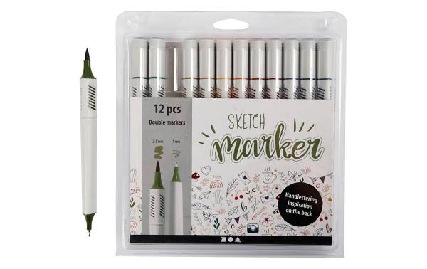 Creativ Company Fasermaler Sketch Marker Standard 12 Stück