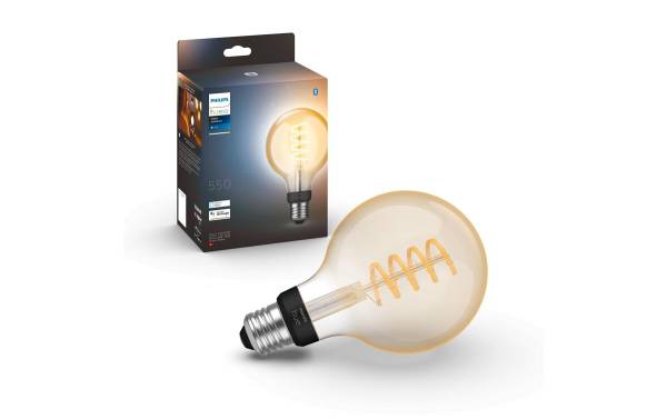 Philips Hue Leuchtmittel White Ambiance, E27, Filament, Globe, Bluetooth