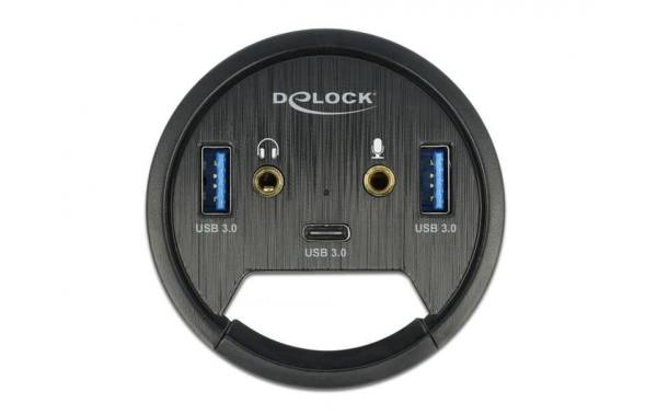Delock Tisch-Hub USB 3.0 Typ A/C + HD Audio