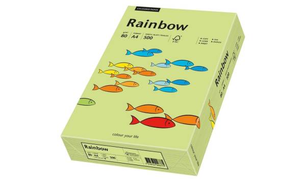 Rainbow Papier FSC A4 leuchtend grün, 80g 500 Blatt PAPYRUS 88042608