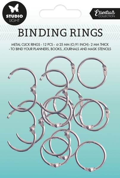 SIZZIX Bindung Klickri. 2.3×2.3×0.3cm RING03 silber 12 Stück