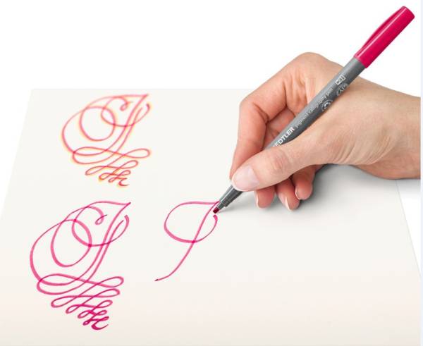STAEDTLER Fasermaler pigment calligraphy pen, 12er Etui