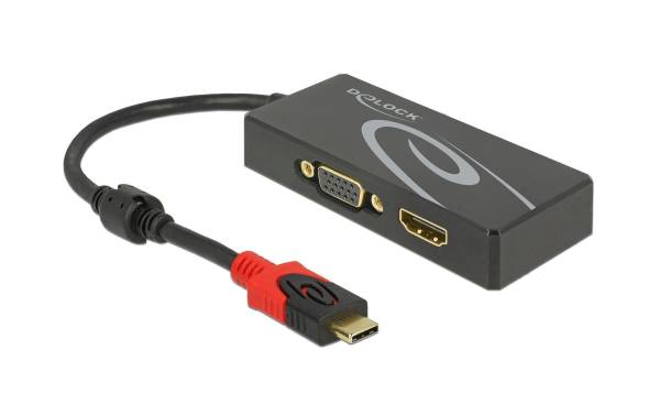 Delock 2-Port Signalsplitter USB-C – 1xHDMI & 1xVGA