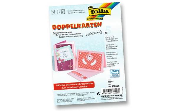 Folia Blankokarte 220 g/m2 rechteckig Rosa