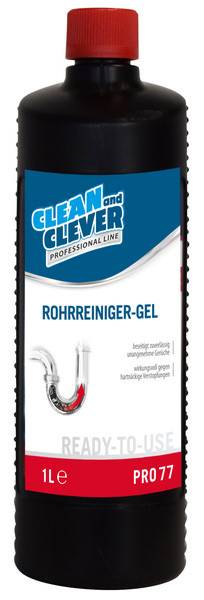 CLEAN and CLEVER Rohrreinger-Gel PRO 77, 12 Flaschen à 1 Liter