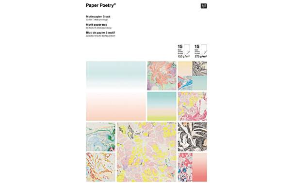 Rico Design Motivblock Paper Poetry Marmoriert, 30 Blatt