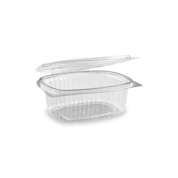 Feinkostbecher (rPET) mit Deckel oval klar 500ml – 50 Stück