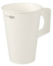 PAPSTAR Papp-Trinkbecher mit Henkel, 0,2 l, weiß