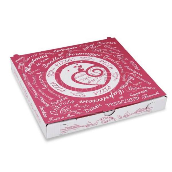 Pizzakarton aus Mikrowellpappe 24 x 24 x 3 cm – 100 Stück