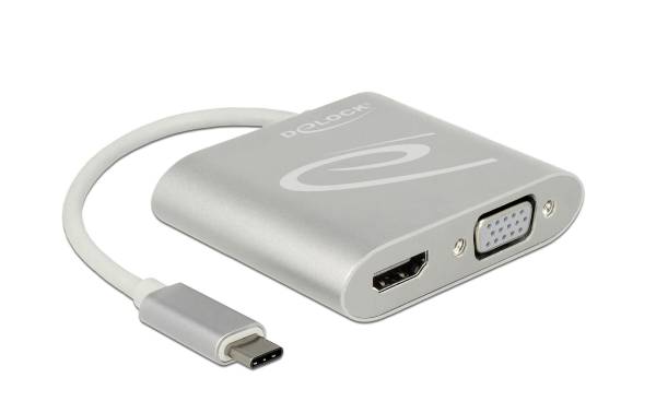 Delock 2-Port Signalsplitter USB-C - 1xHDMI &amp; 1xVGA