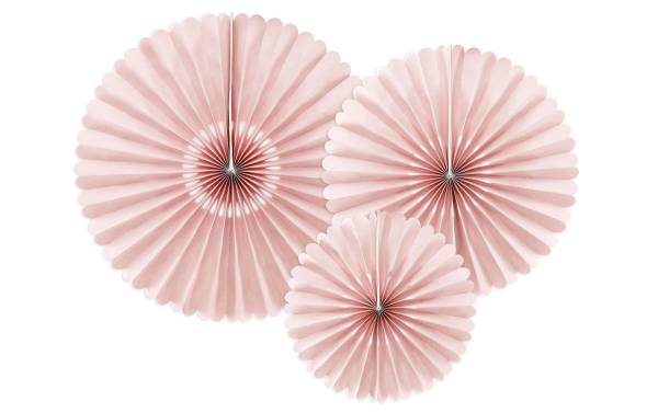 Partydeco Rosetten Pastell 3 Stück, Rosa