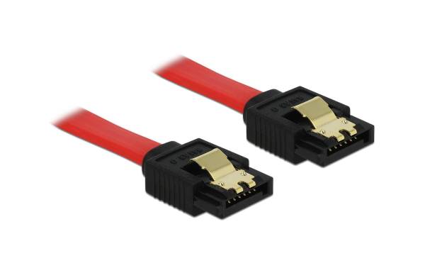 Delock SATA3-Kabel 6 Gb/s rot, Clip, 1 m