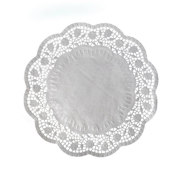 Deko-Tortenspitze (PAP) rund weiß 30cm – 6 Stück