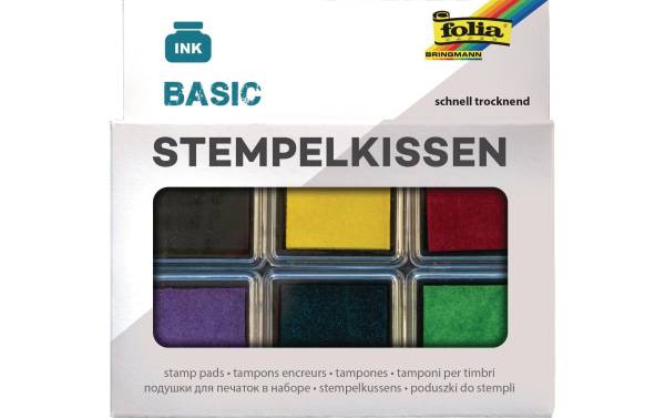 folia Stempelkissen Set "Basic", 6-farbig sortiert
