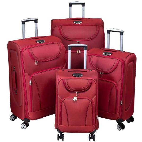 Leichtes Nylon Kofferset 4-teilig Montreux rot