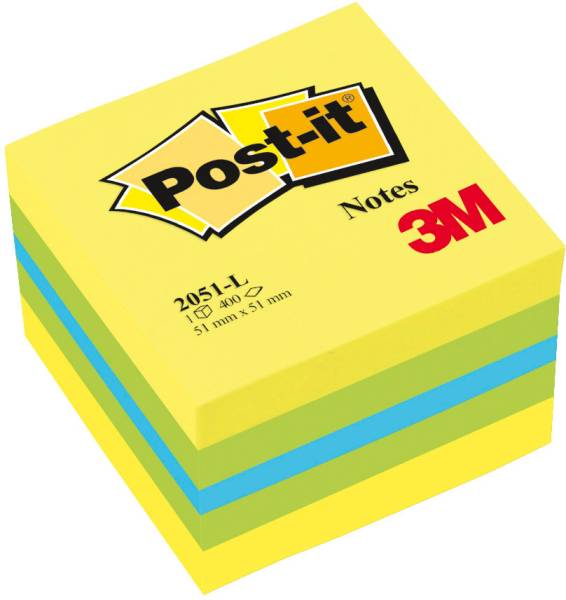Würfel Mini Lemon 51x51mm 3-farbig ass./400 Blatt POST-IT 2051-L