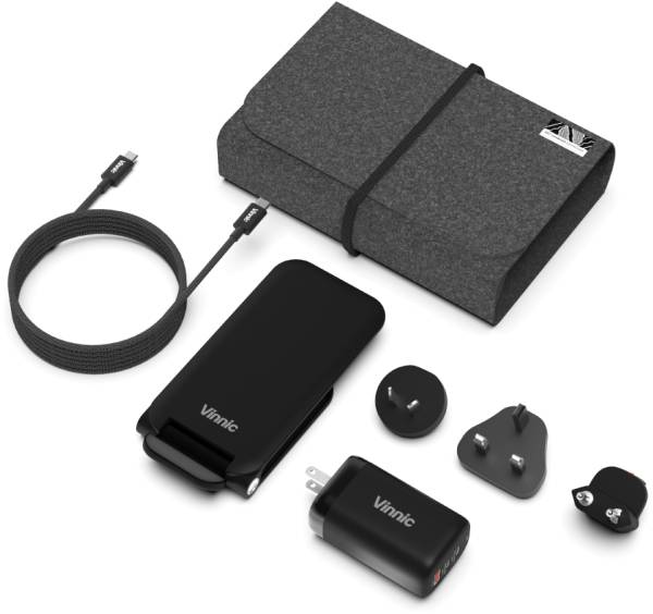 VINNIC Trivor 3-in-1 VPTK-31GTK Global Travel Kit, Black