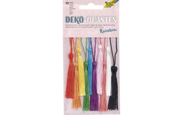 folia Deko-Quasten "RAINBOW", 10-farbig sortiert