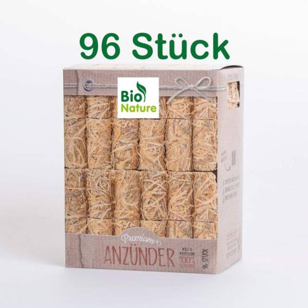 96x Premium Anzündwolle BioNature Holzwolle