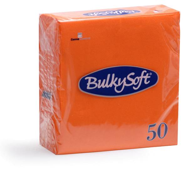 Servietten Bulkysoft 2-lagig, 1/4 Falz orange 33x33cm -1200 Stück