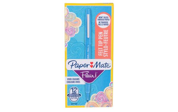 Paper Mate Fineliner Flair 1 mm, Türkis, 12 Stück