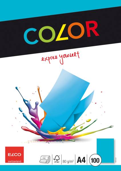 Office Color Papier A4 80g, intensiv blau 100 Blatt ELCO 74616.32