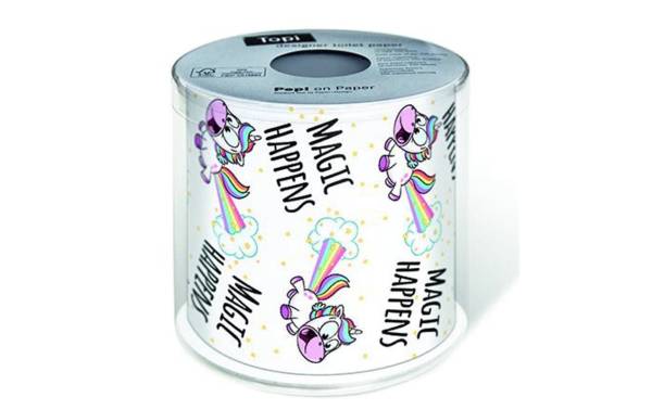 Paper + Design Toilettenpapier Magic happens 1 Rollen, 3-lagig, Mehrfarbig