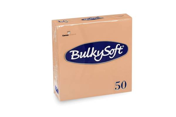 Servietten Bulkysoft, 2-lagig, 1/4 Falz, lachs, 33x33cm - Karton à 24 Pack / Pack à 50 Servietten