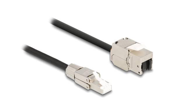 Delock Patchkabel RJ45 zu Keystone Cat 6A, S/FTP, 2 m