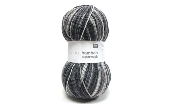 Rico Design Wolle Bamboo für Socken 4-fädig, 100 g, Anthrazit