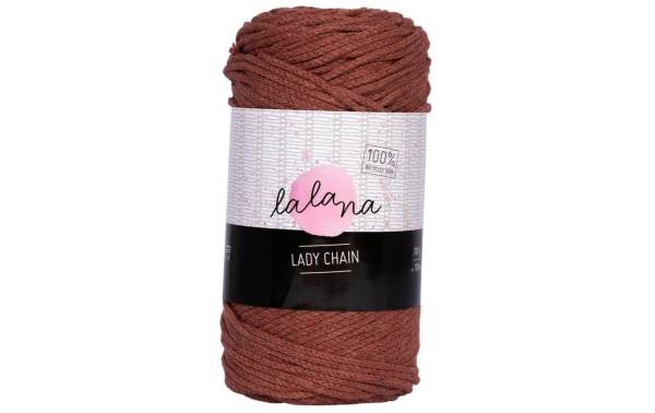 lalana Wolle Lady chain 200 g, Rostbraun