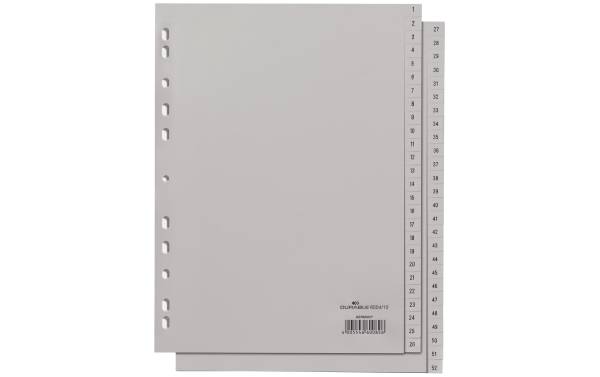DURABLE Kunststoff-Register, Zahlen, A4, 52-teilig, 1 – 52