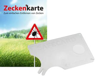 RNK Zeckenkarte Safecard mit Lupe, 85 x 54 mm