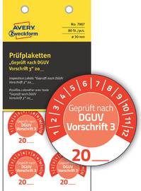 AVERY ZW. Zweckform Prüfplaketten "DGUV Vorschrift 3", gelb