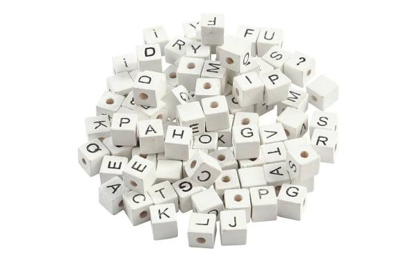 Creativ Company Buchstabenperlen 8 mm x 8 mm x 8 mm Holz