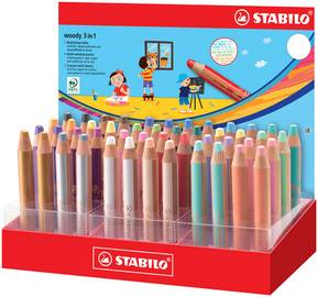 STABILO Multitalentstift woody 3 in 1, 48er Karton-Display