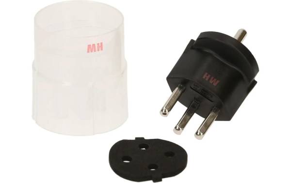 Max Hauri Fixadapter Schuko – T23 IP44, Schwarz