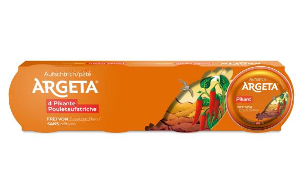 Argeta Brotaufstrich Hühnerfleisch pikant 4 x 95 g